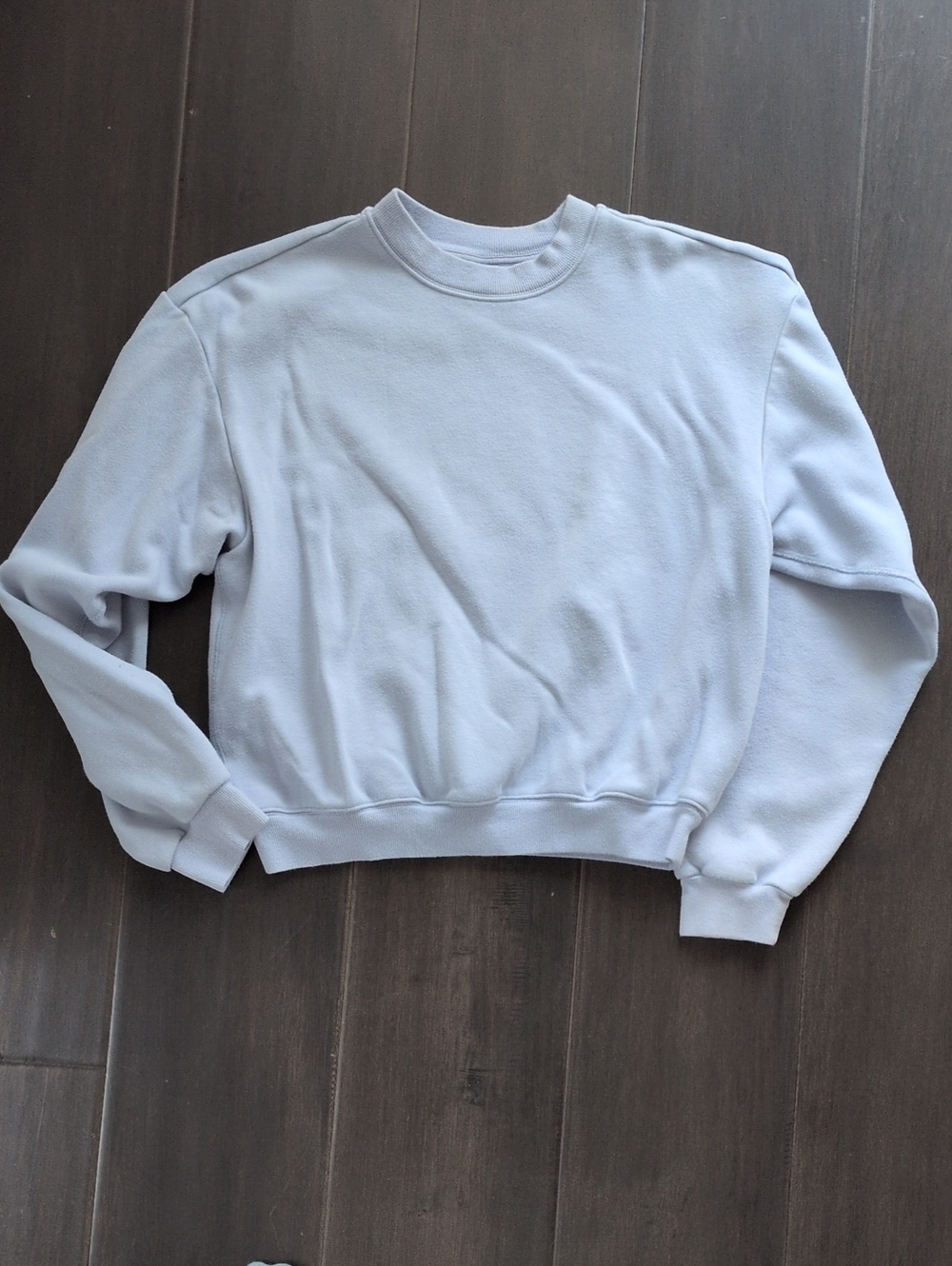 Skims Cropped Baby Blue Crew Neck